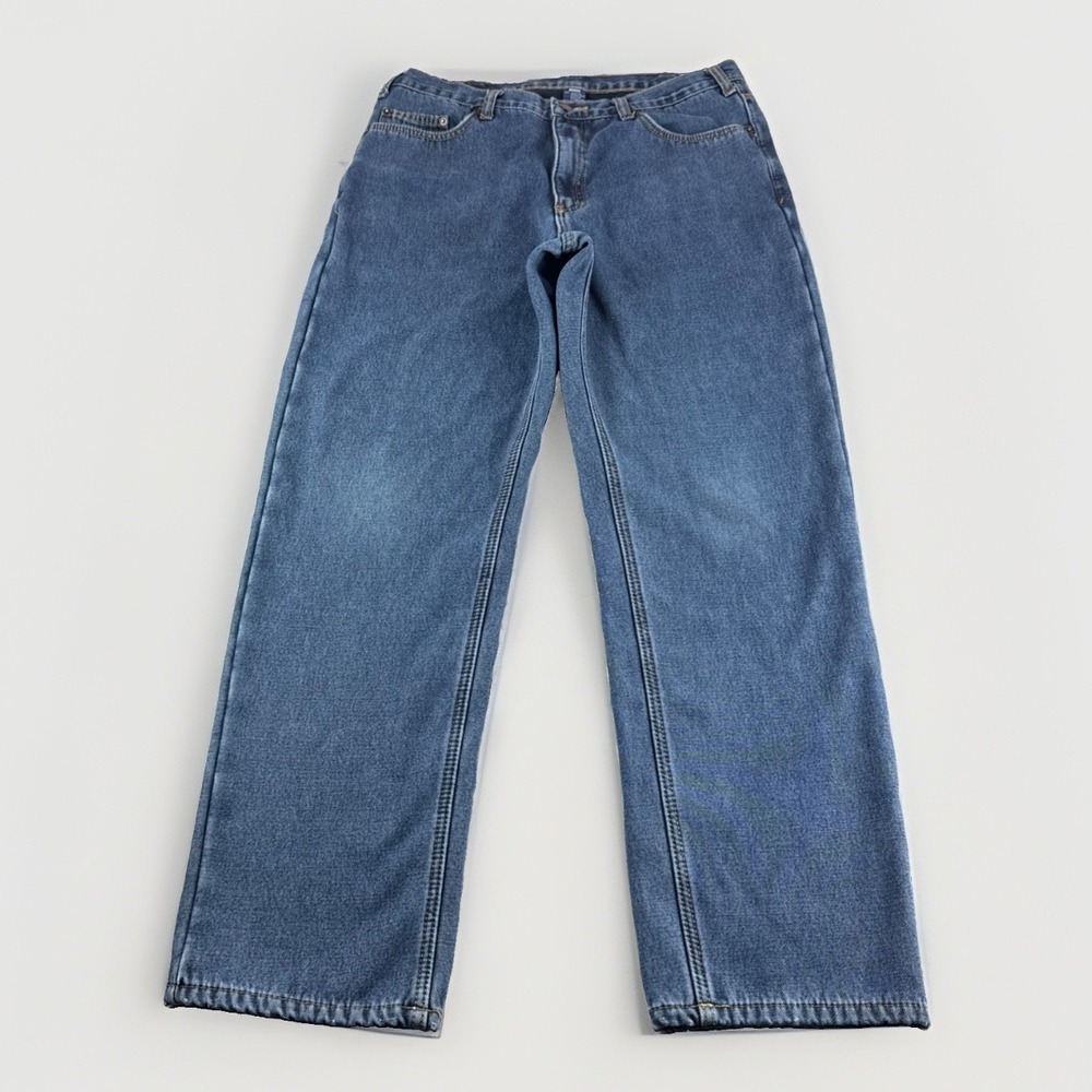 RK Rugged Wear Fleece Lined Jeans Mens 36x32 Blue Denim Pants Work Outdoors READ